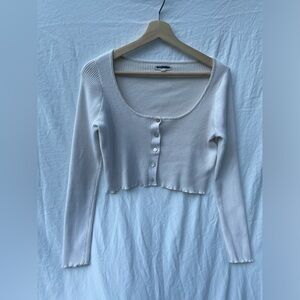 Cream Cropped Cardigan